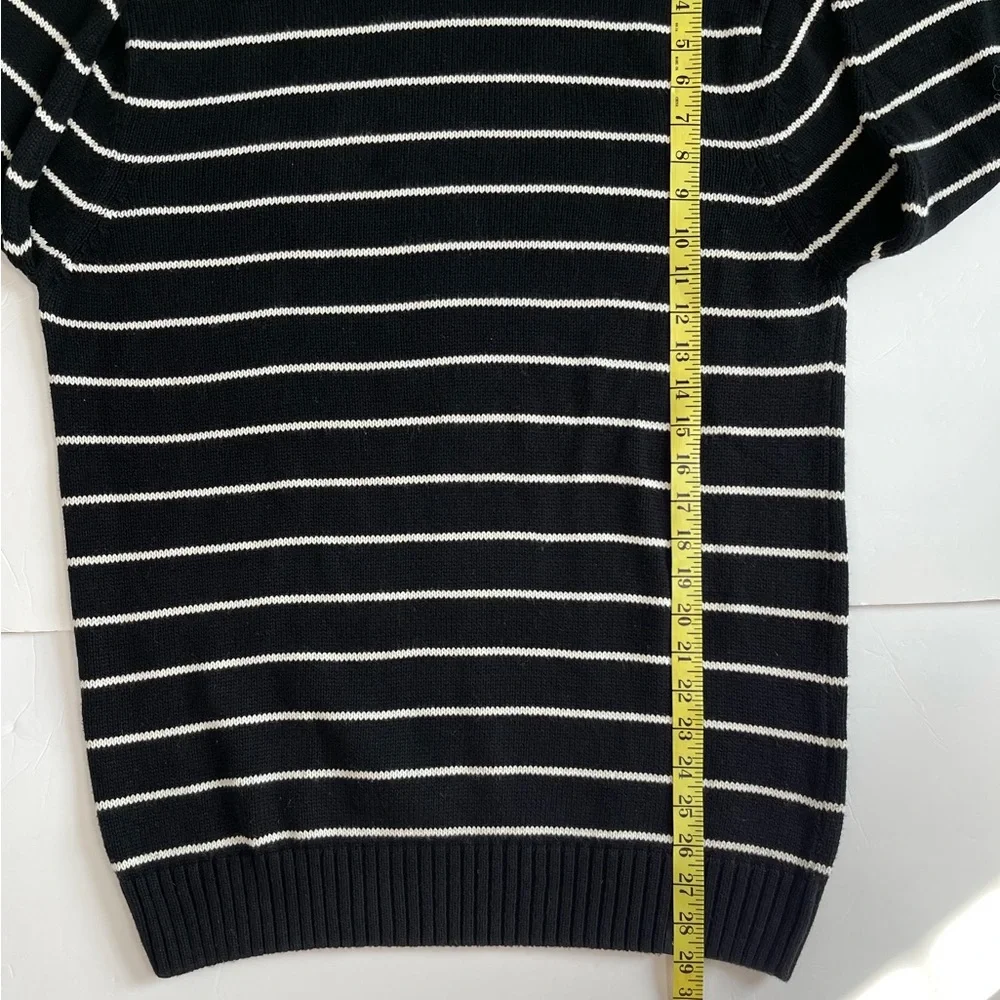 Men's Black and White Striped Sweater